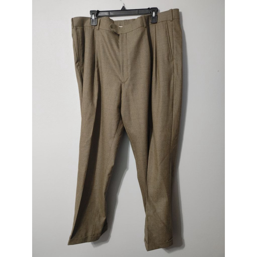 Men's Kenneth Roberts Platinum Wool/Cashmere Tan/Brown Dress Pants Waist 42x29